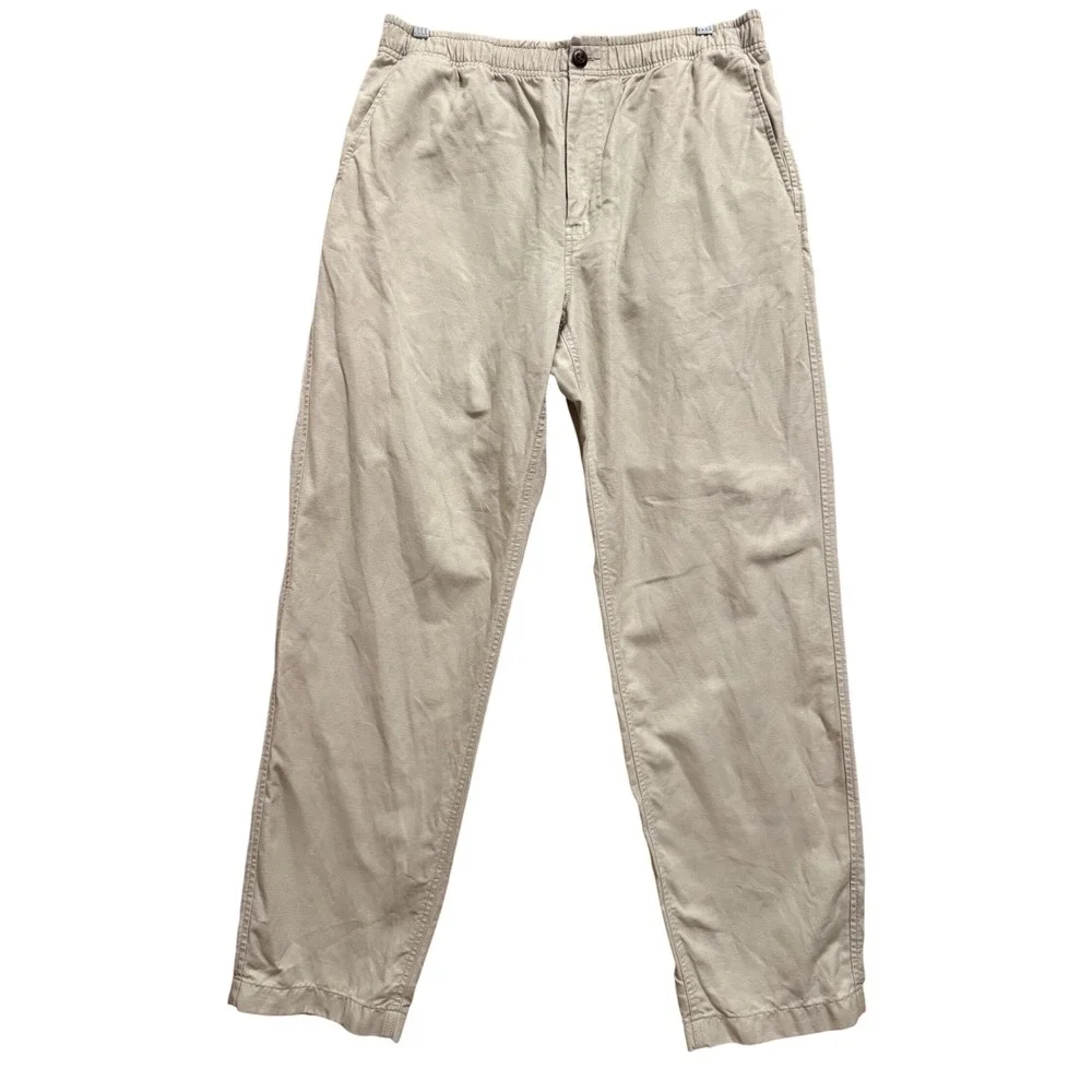 J.Crew Mens Pier Pant Cotton-Linen Blend Pants Light Khaki Size M Style CJ363